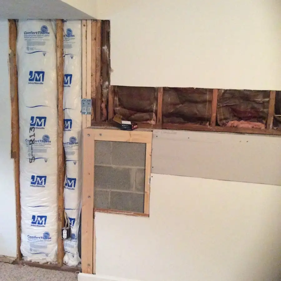 Wall insulation replacement during Contents Cleaning & Restoration in North Coventry